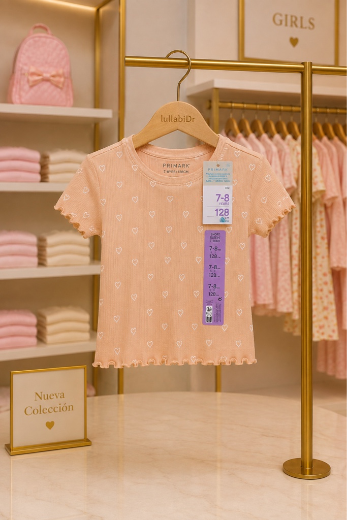 camiseta coral corazones