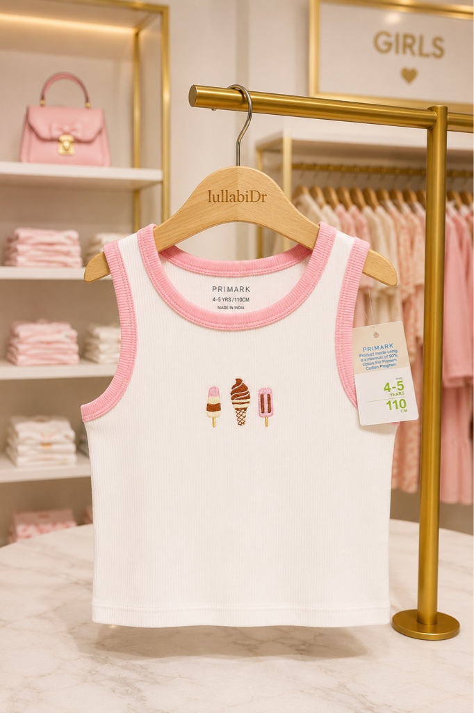 camiseta blanca rosa niña
