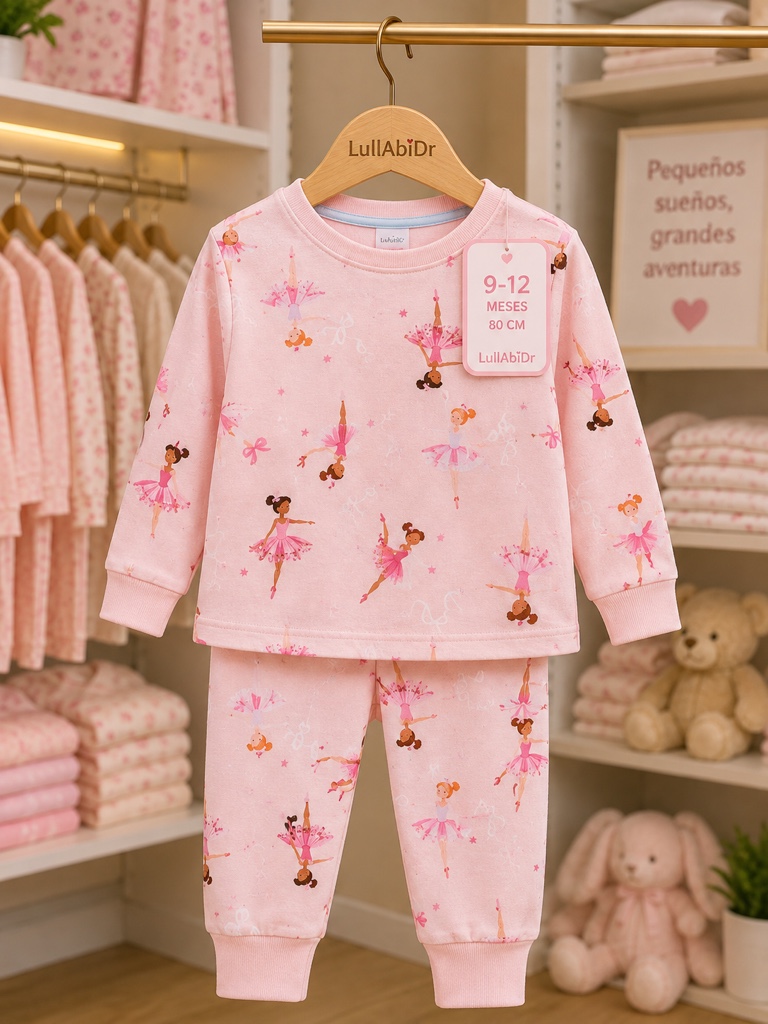 Pijama bailarina rosa de felpa
