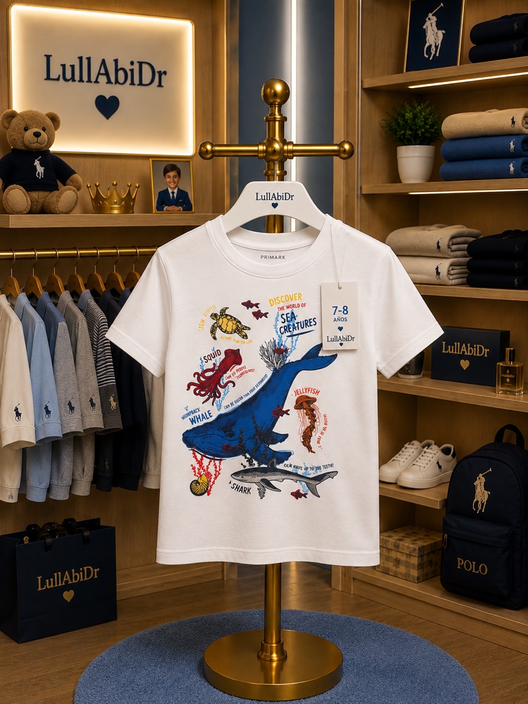 Camiseta blanca tiburón