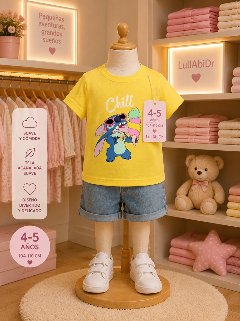 Camiseta amarilla Stitch