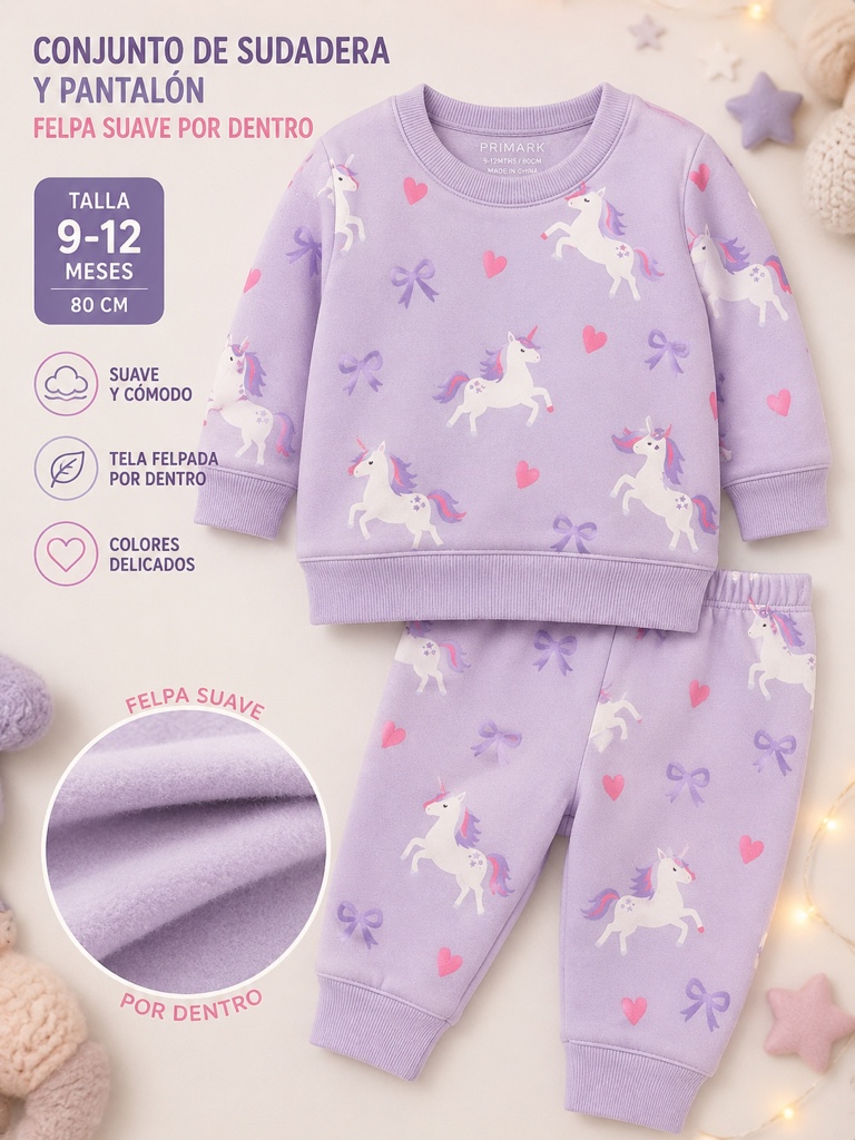 conjunto lila unicornio