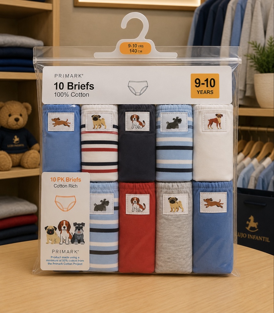Pack10 Calzoncillos estampado de perros