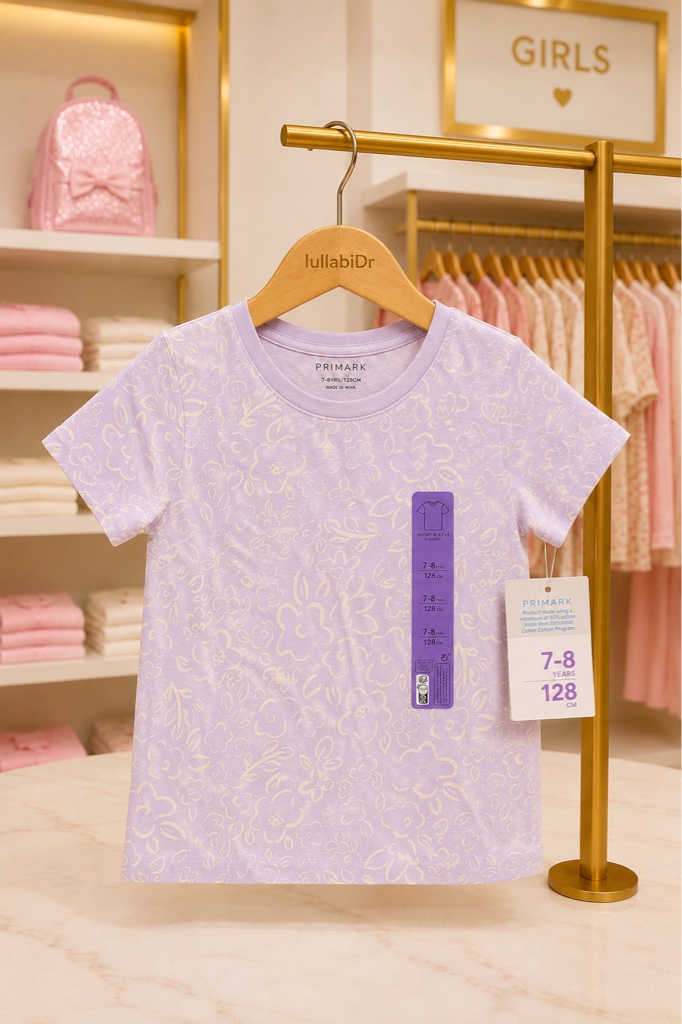 Camiseta lila de flores