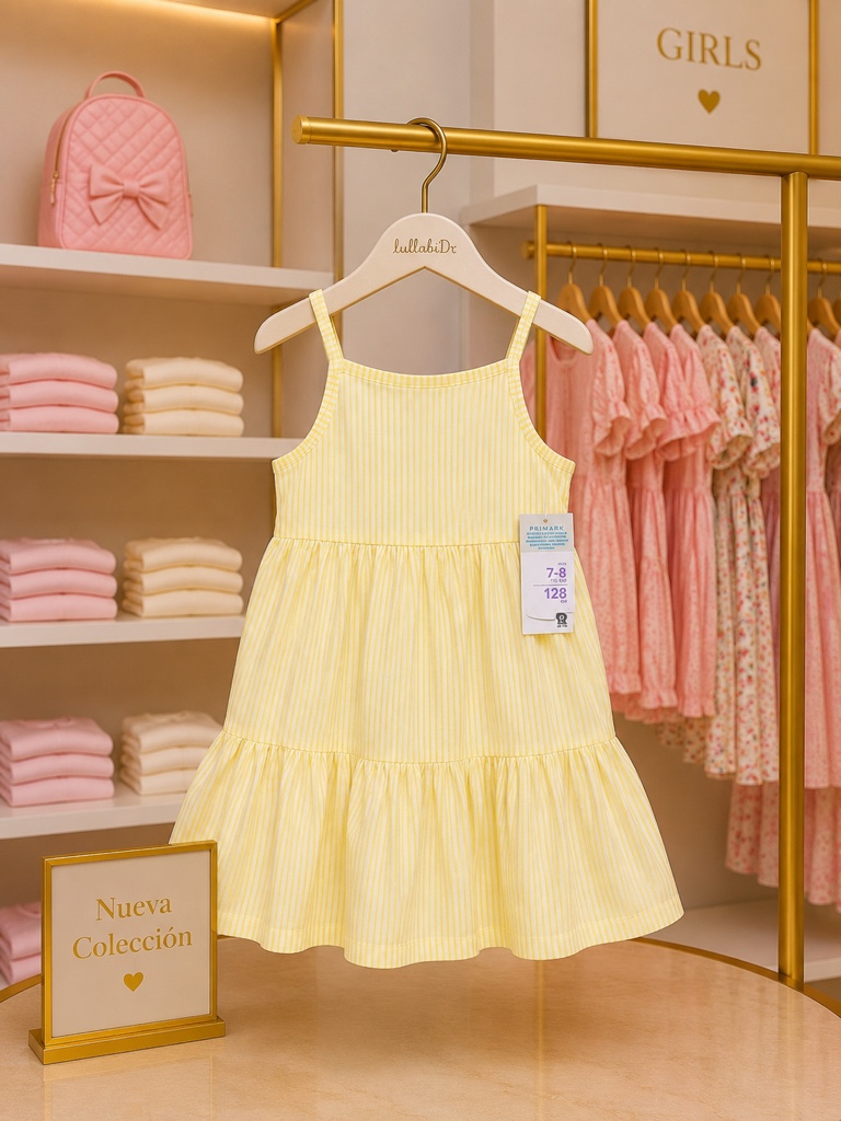 vestido amarillo de rayas