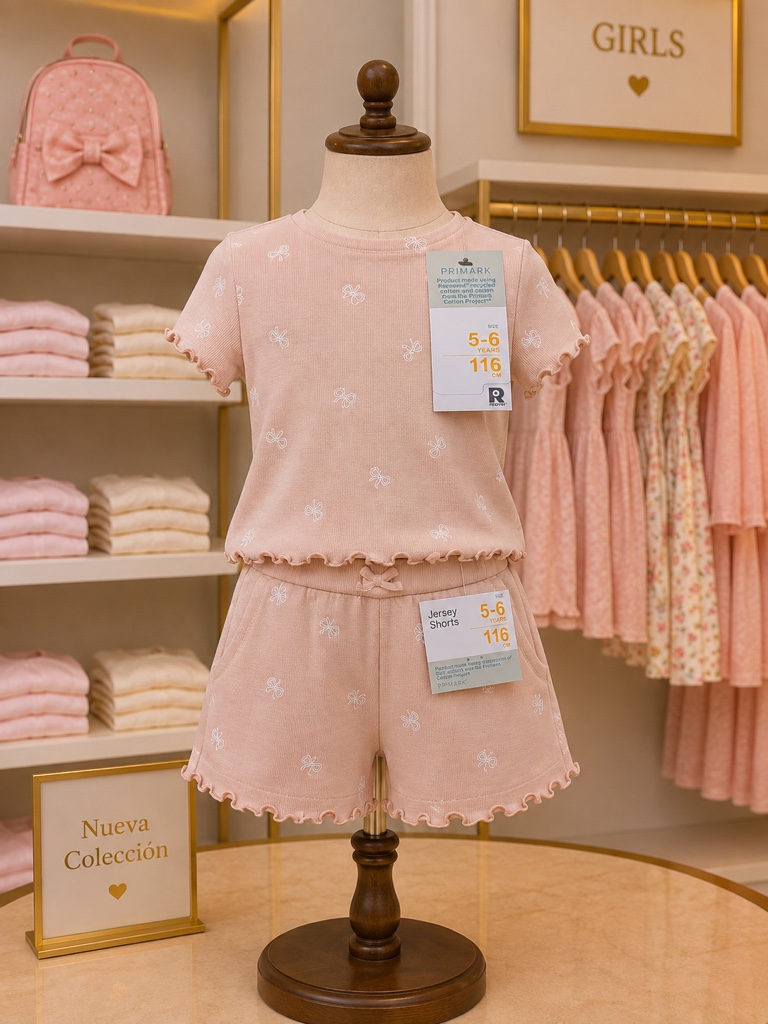 conjunto rosa de lazos