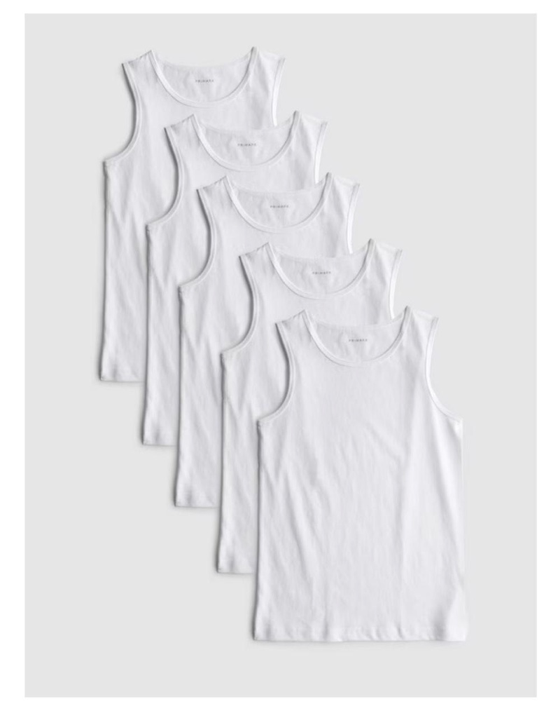 Pack x5 Camisillas blancas sin mangas