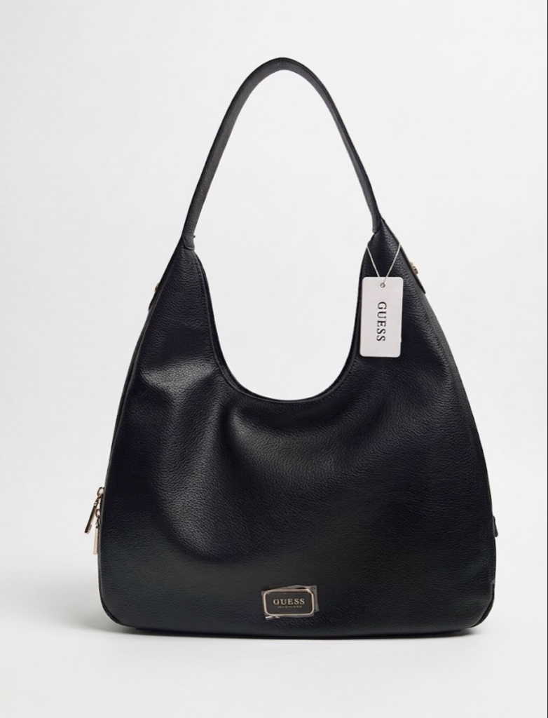 Bolso tipo hobo Guess color negro