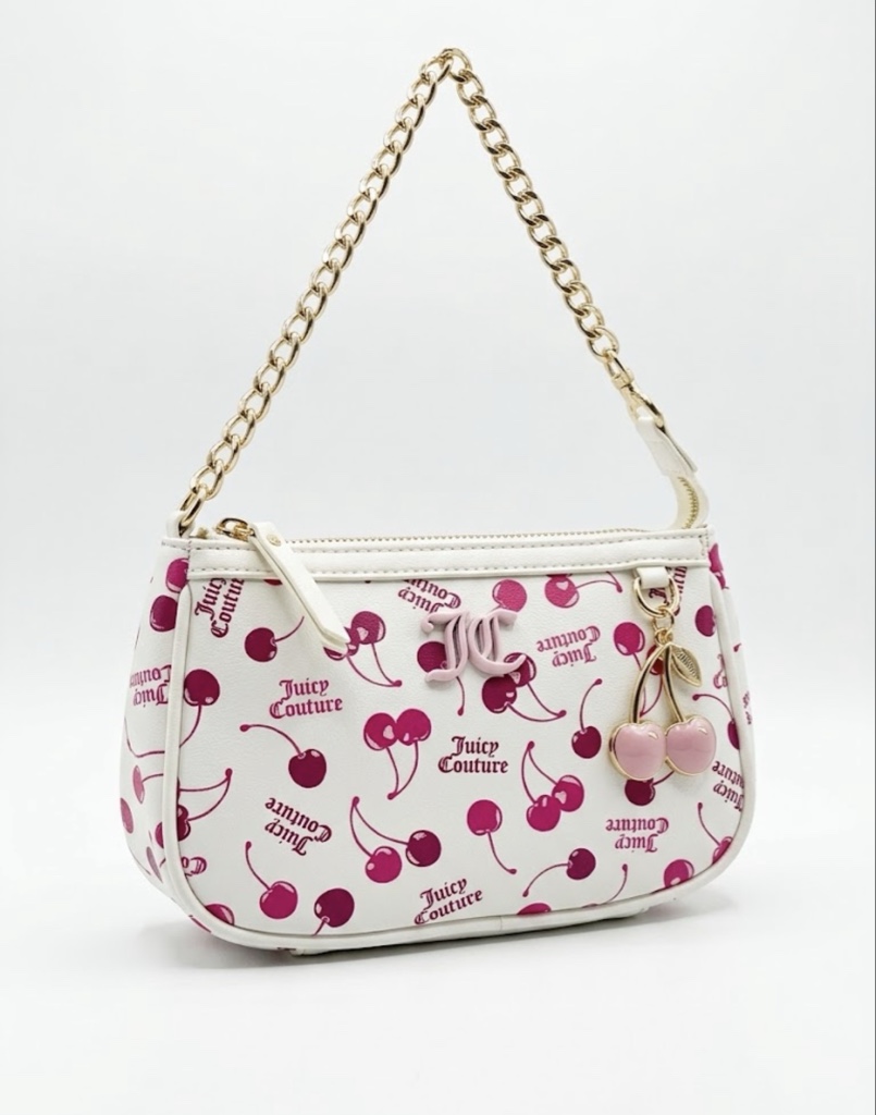 Juicy Couture bolso blanco cerezas