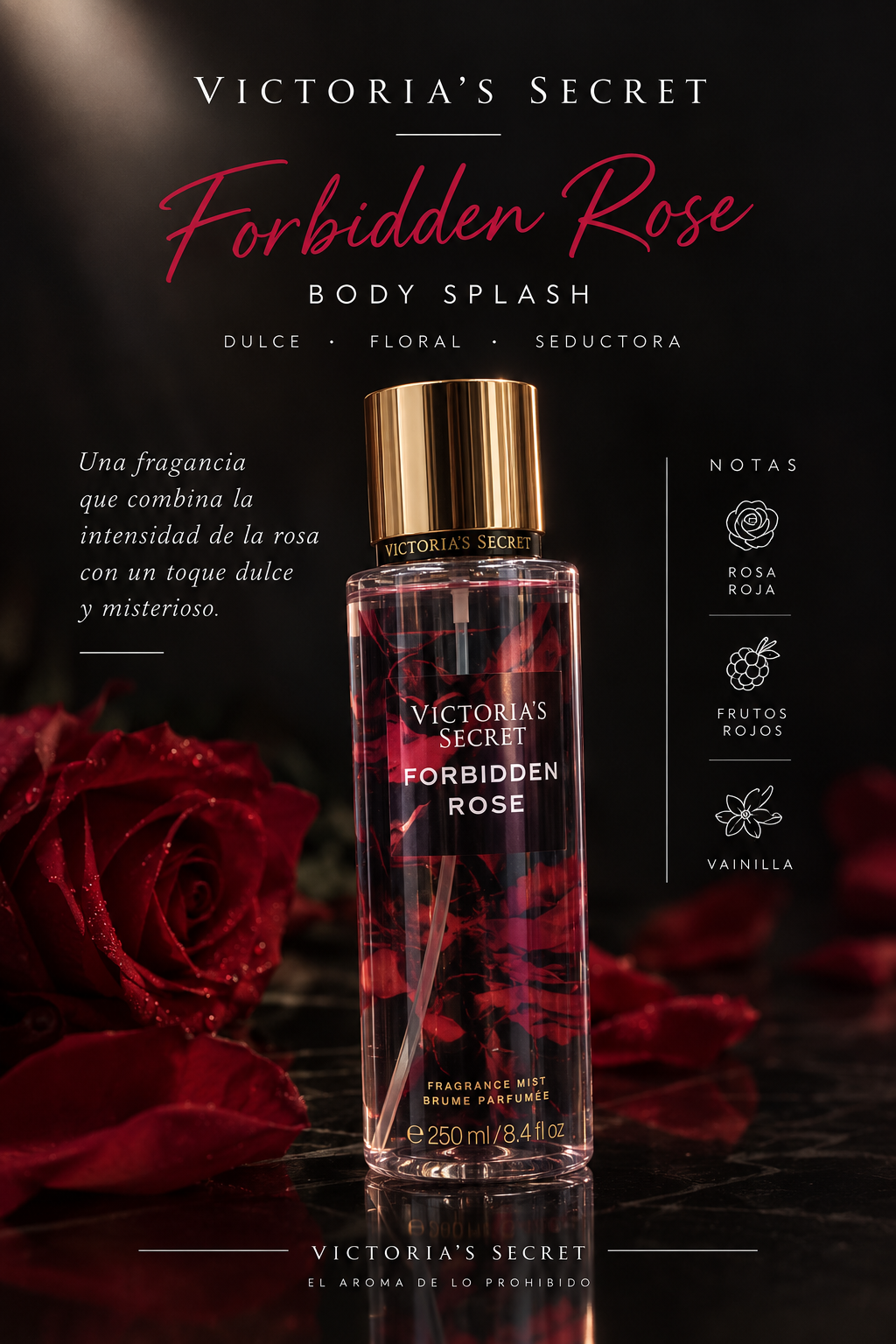 Victoria's Secret Forbidden Rose Body Splash 250 ml