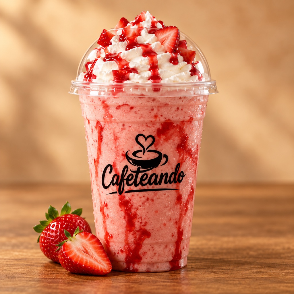 Frappe de fresa con crema 12onz