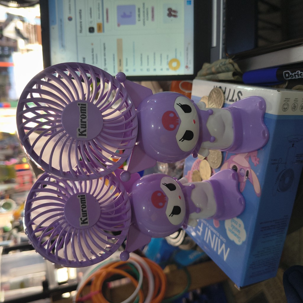 Kuromi ventilador mini morado