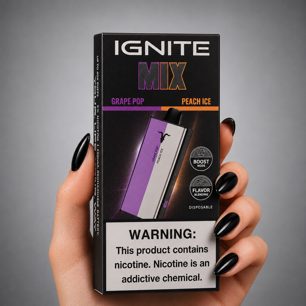 Ignite VMIX 40K — Grape Pop + Peach Ice