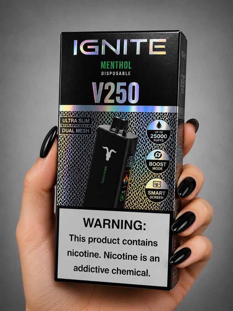 Ignite V250 Black 25K — Menthol