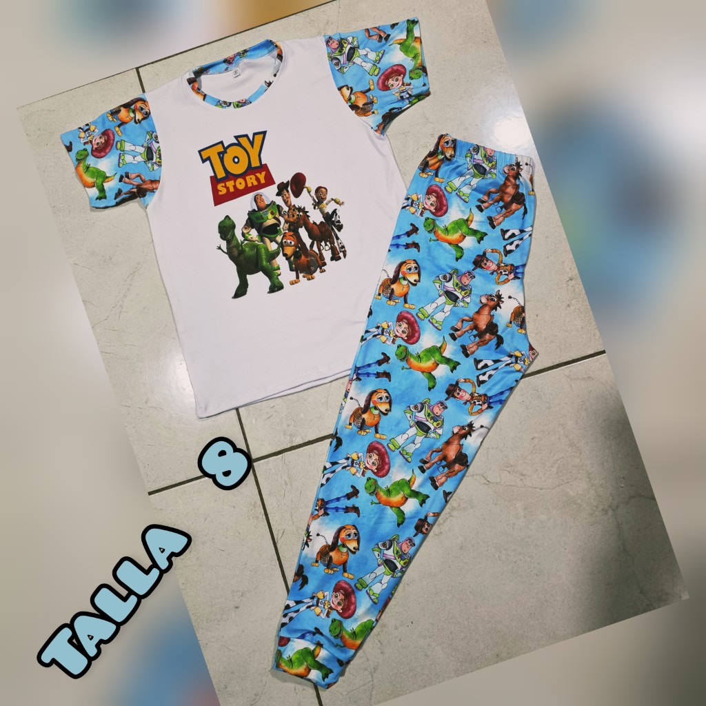 Pantalón pijama infantil talla 8 estampado caricaturas