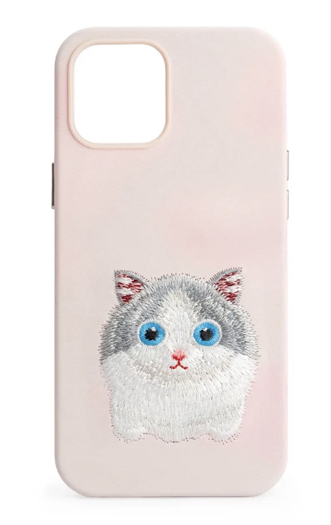 Funda bordada gatito rosa