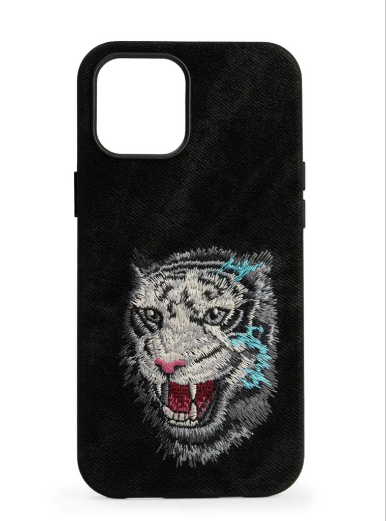 Funda bordada tigre negra