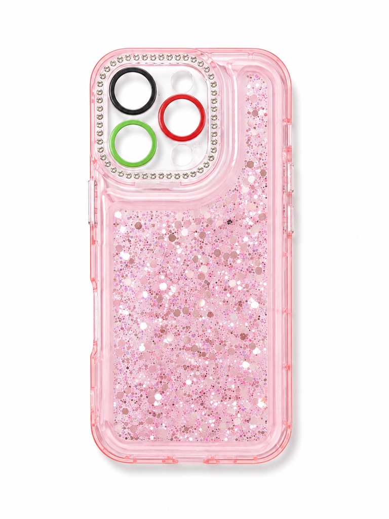 Funda rosa glitter ip 16 pro