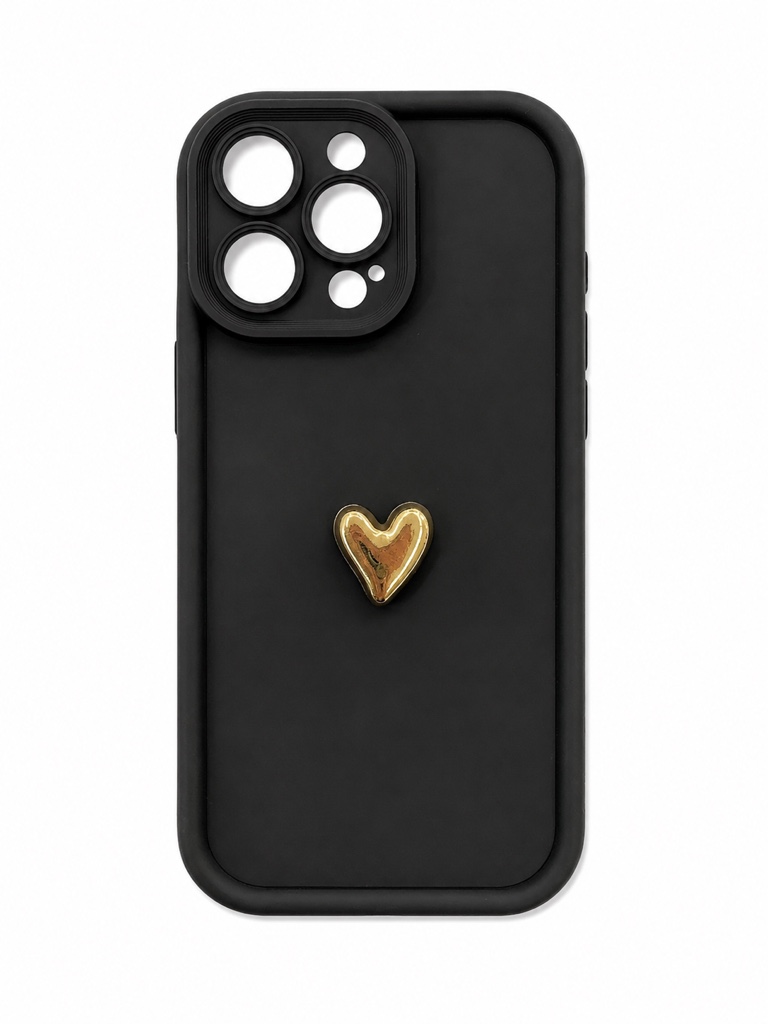 Funda negra corazón 16 pro Max