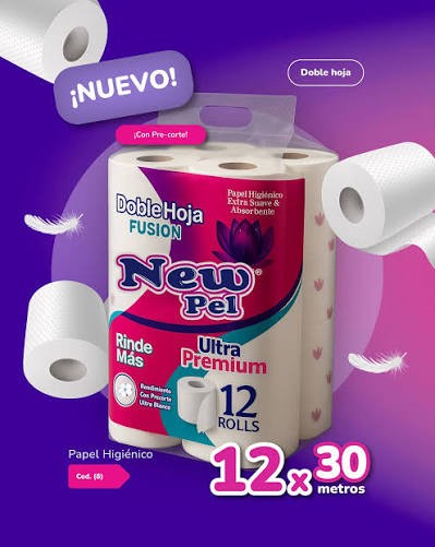 Papel Hig pack x 12 New pell HOJA DOBLE