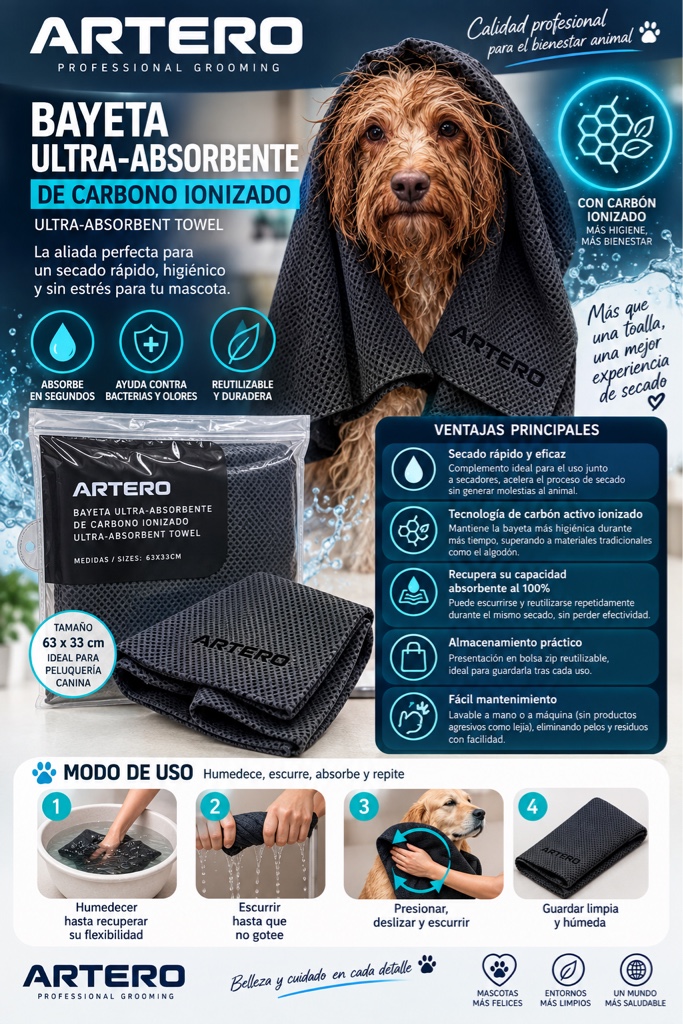 Toalla absorbente de carbono ARTERO