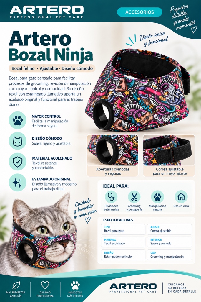 Bozal para gato NINJA de ARTERO