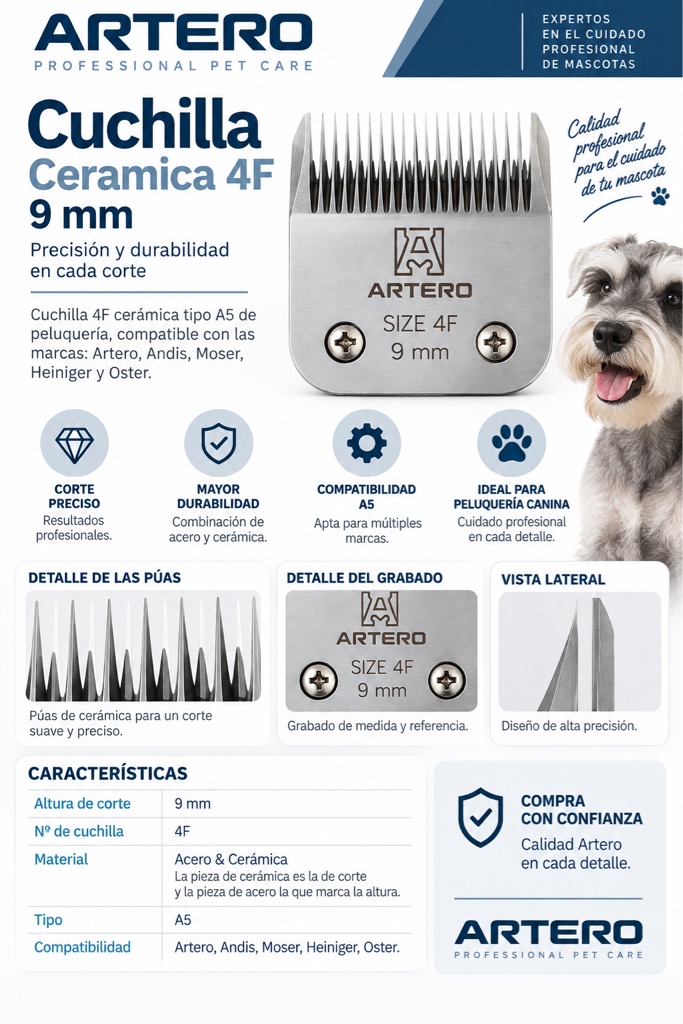 Artero cuchilla 4F 9mm