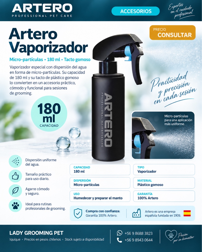 Vaporizador ARTERO  PEQUEÑO 180ML