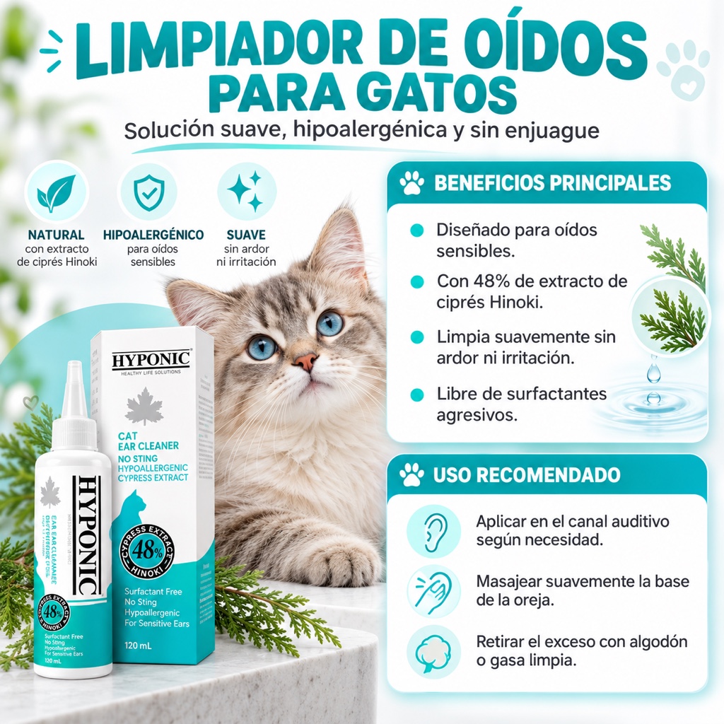 Limpiador de oidos para gato HYPONIC