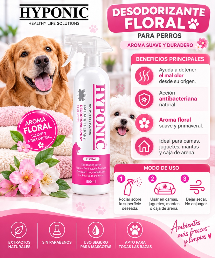 Floral colonia y desodorante HYPONIC 500 ml