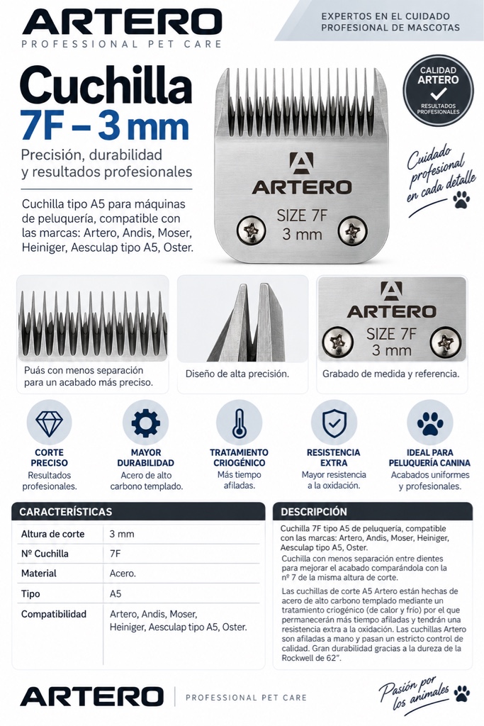 Artero cuchilla 7F 3mm