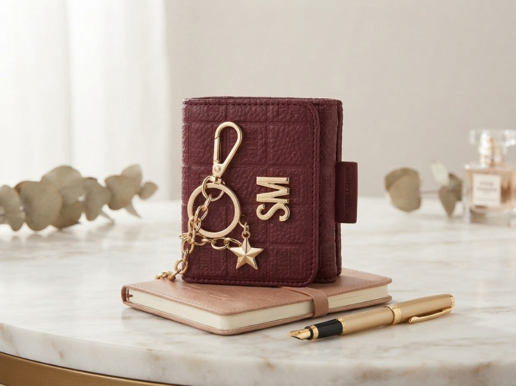 Billetera tri-fold con Llavero