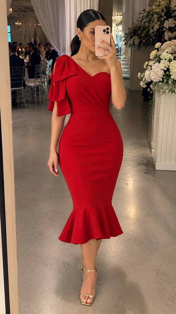 Vestido rojo de cóctel