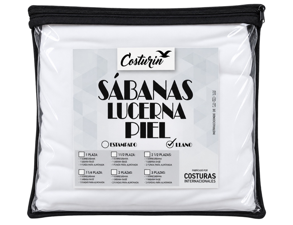 (2SA0047) SABANA LUCERNA PIEL BLANCO 1.5 PLAZAS