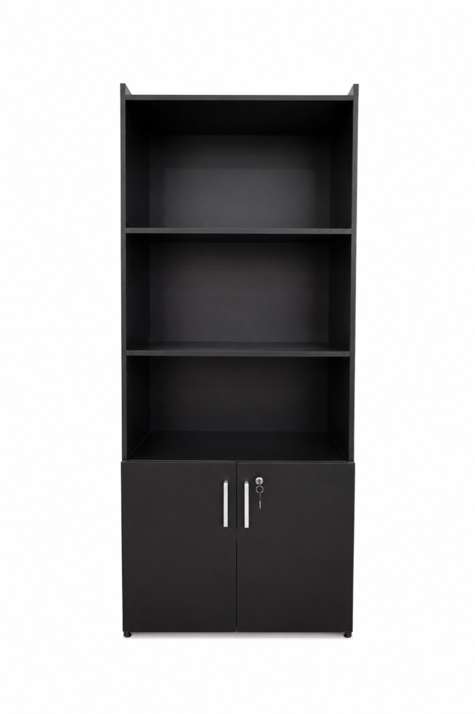 E74333 - LIBRERO MULTIUSO C/LLAVE 2P 56118 173NEGRO 178X70X31 CM