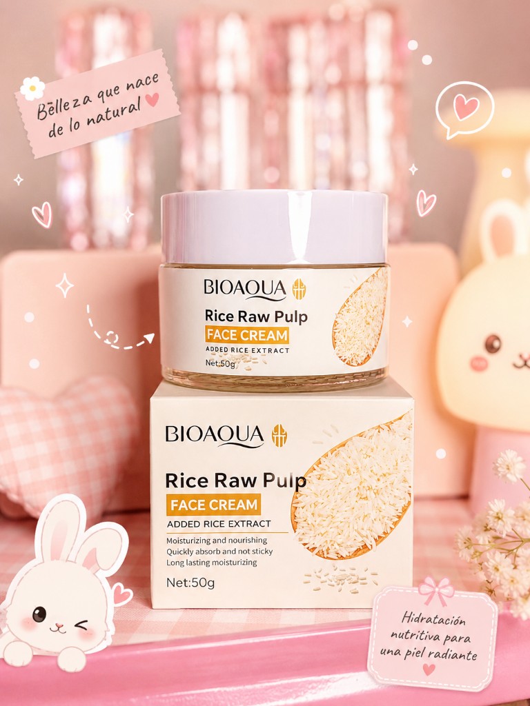 Crema facial de extracto de arroz Bioqua