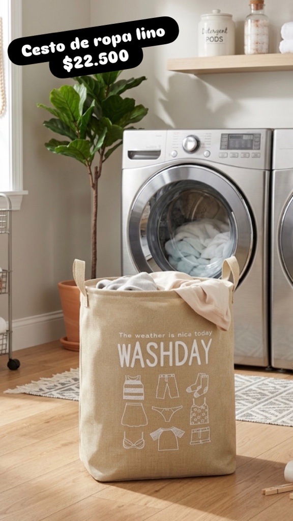 Cesto de ropa lino Washday