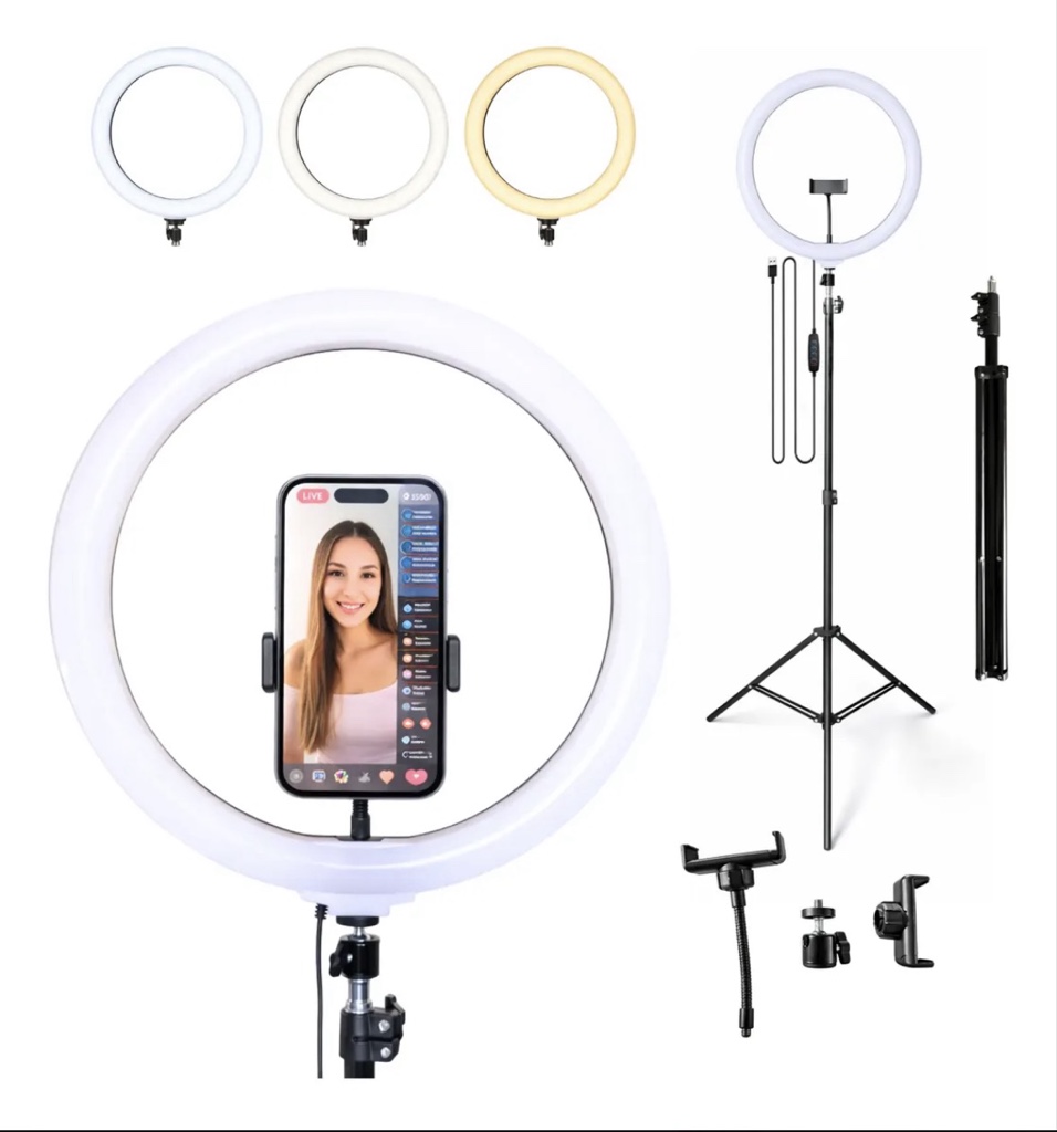 Aro de luz LED con soporte