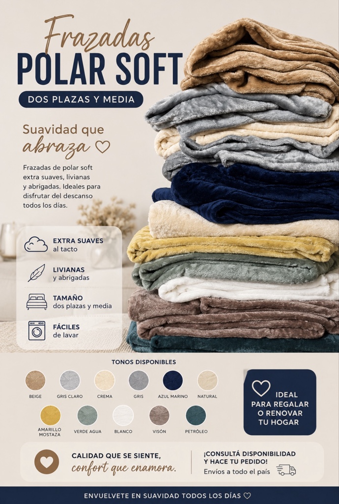 Polar Soft frazada dos plazas y media