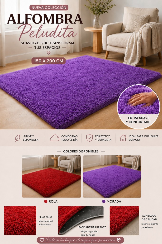 Alfombra peludita 150 X 200