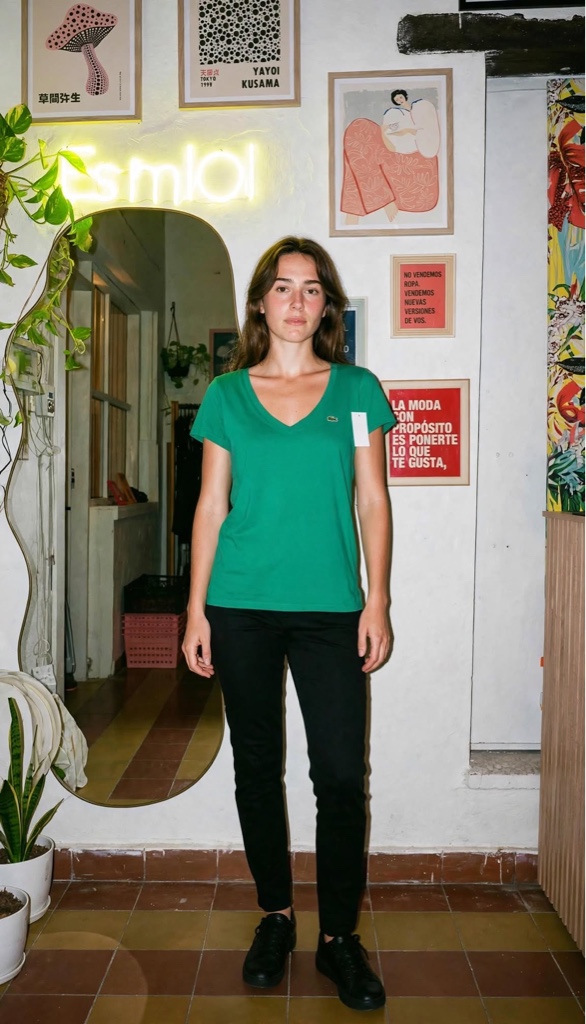 Lacoste remera verde Talle S/M