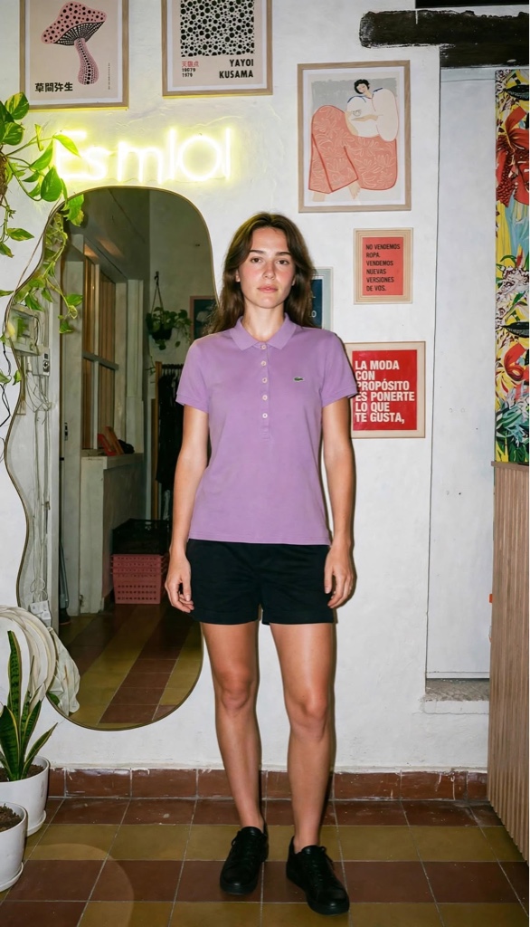 Lacoste polo lila Talle S