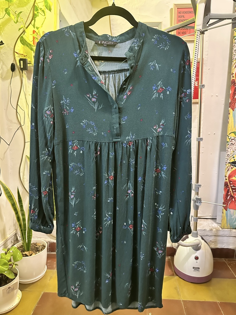 INCITY vestido verde floral