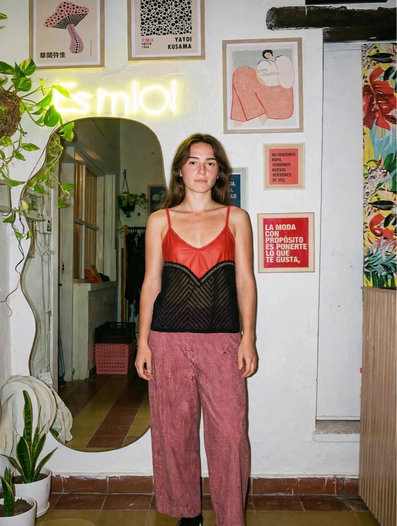 pantalon cuadrille rojo y blanco Talle XL 48