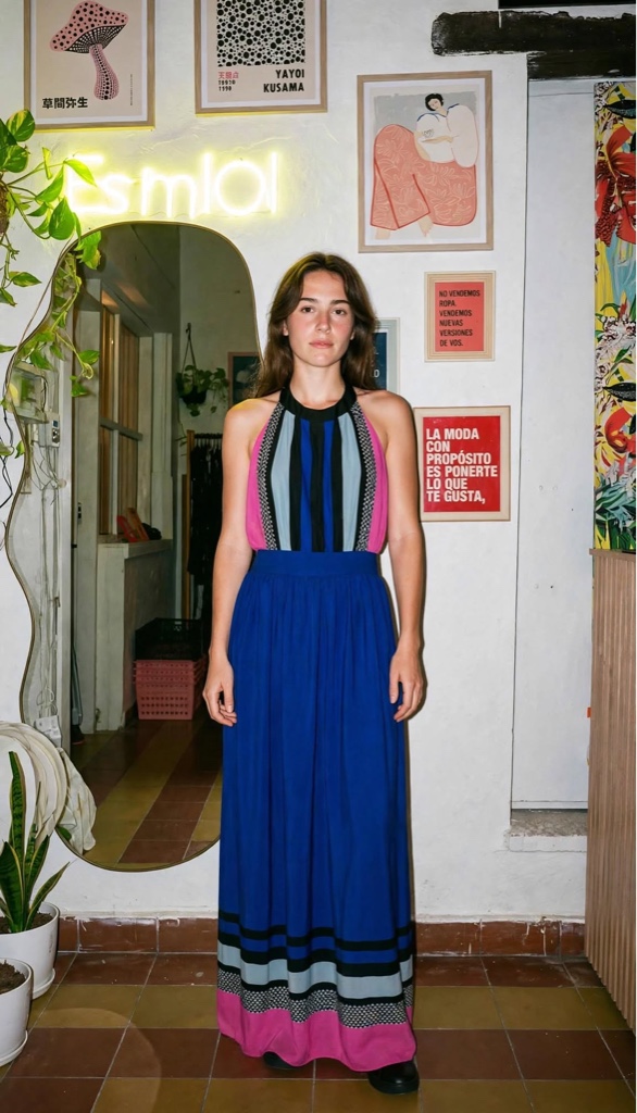 Vestido largo estampado talle M