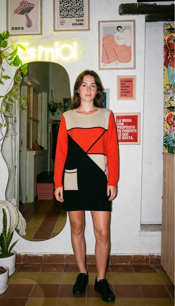Vestido negro y rojo
