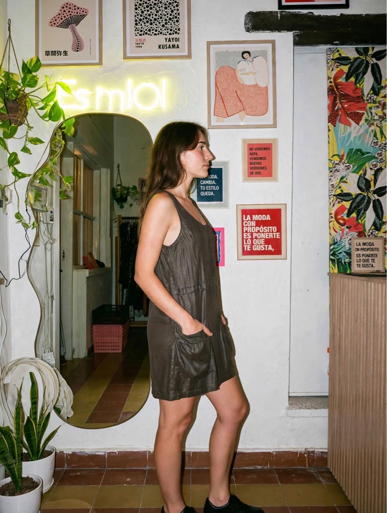 Vestido Verde musgo corto HM talle M