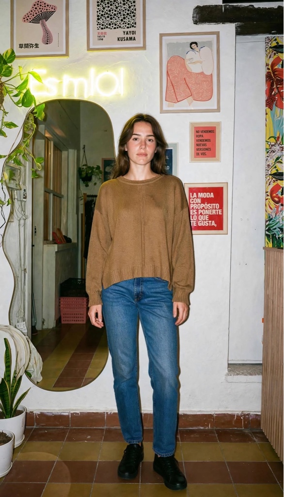 Sweater marrón tejido Talle M
