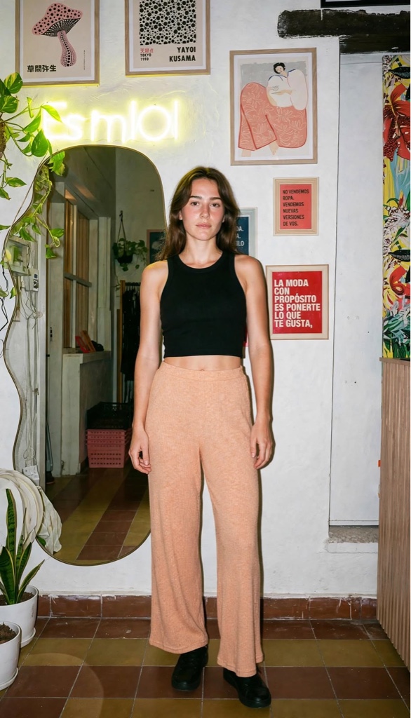 Pantalon durazno ancho