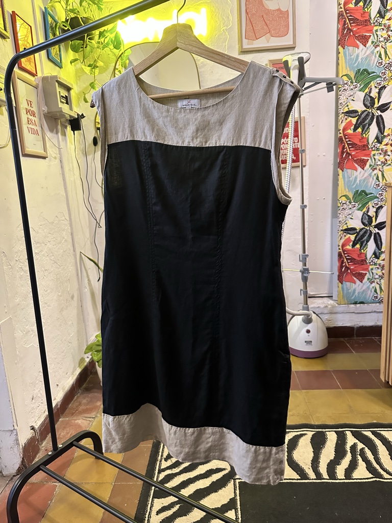 Vestido negro y gris